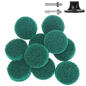 10pcs sanding discs 2 inch roll lock quick change discs 1pcs 1/4'' holder surface conditioning discs for die grinder surface strip grind polish burr finish rust paint removal,green