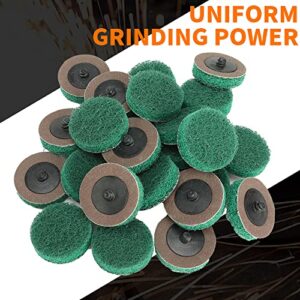 10PCS Sanding Discs 2 Inch Roll Lock Quick Change Discs 1pcs 1/4'' Holder Surface Conditioning Discs for Die Grinder Surface Strip Grind Polish Burr Finish Rust Paint Removal,Green