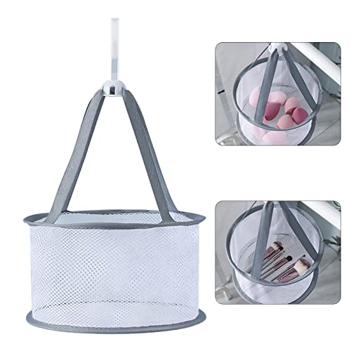 VPABES Mini Mesh Shower Dry Basket Hanging Drying Net Bath Organizer Storage for Makeup Brush Beauty Sponge Blender Hanging Dryer Rack for Bathroom Laundry