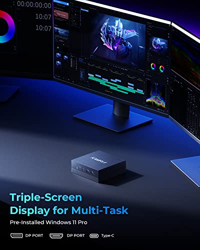 KAMRUI Mini PC,AMD Ryzen 5 5500U (6C/12T, up to 4.0 GHz), Mini Computer Tower with Dual Channel 16GB DDR4 512GB SSD,Small Desktop Computers 4K Triple Display,BT4.2/WiFi 5/Dual LAN