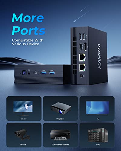 KAMRUI Mini PC,AMD Ryzen 5 5500U (6C/12T, up to 4.0 GHz), Mini Computer Tower with Dual Channel 16GB DDR4 512GB SSD,Small Desktop Computers 4K Triple Display,BT4.2/WiFi 5/Dual LAN