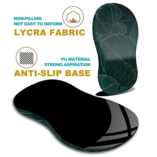 Ergonomic Mouse Pad with Wrist Rest Support,3D Massage Design Mousepad Relief Carpal Tunnel Pain, Entire Memory Foam Mouse Pad with Non-Slip PU Base, Wireless Mouse Pads,Green Leaves