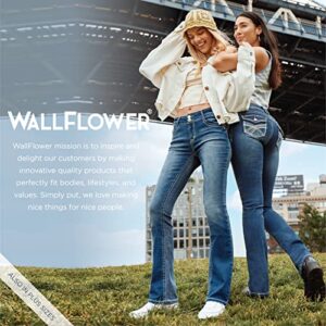 WallFlower Women's Fearless Curvy 70s Bootcut Denim Super High-Rise Insta Vintage Juniors Jeans, Jaylene
