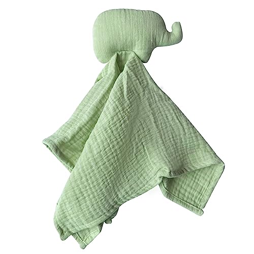 BHSOSO Baby Security Blanket, Elephant Security Blanket Loveys for Babies Girl&Boy Unisex, Baby Gifts Toy, Stuffed Animals for Babies, Elephant Baby Stuff Green 15 x 15 Inch