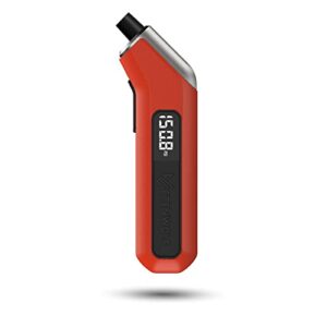 etenwolf digital tire pressure gauge 3-200 psi, industrial tire gauge calibrated to ansi b40.7 grade 2a(±0.5%), replaceable aaa batteries with presta valve adaptor (vivid orange)