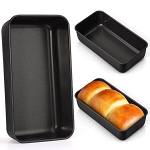 lianyu 3 pack nonstick bread loaf pan for baking, 9x5 loaf bread pan, stainless steel bread loaf baking pan, banana loaf pan, meatloaf pan tin for homemade bread