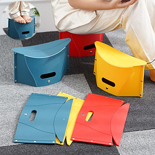 Portable Folding Step Stool-Lightweight Chair is Sturdy Enough to Support Adults and Safe Enough for Kids. Easy to Store and Use. for Kitchen, Bathroom, Bedroom,Beach,Kids or Adults. (Blue Chair)