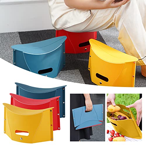 Portable Folding Step Stool-Lightweight Chair is Sturdy Enough to Support Adults and Safe Enough for Kids. Easy to Store and Use. for Kitchen, Bathroom, Bedroom,Beach,Kids or Adults. (Blue Chair)