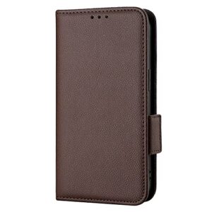 diaobaolee case cover compatible with oppo realme x50 pro 5g,leather flip case with card slot,wallet design,magnetic lock,kick stand,leather case for oppo realme x50 pro 5g brown