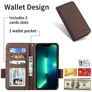 Diaobaolee Case Cover Compatible with Oppo Realme X50 Pro 5G,Leather Flip Case with Card Slot,Wallet Design,Magnetic Lock,Kick Stand,Leather Case for Oppo Realme X50 Pro 5G Brown