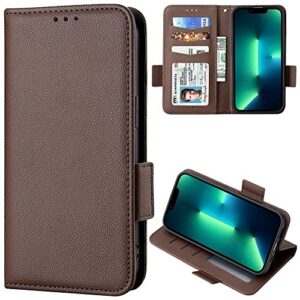 Diaobaolee Case Cover Compatible with Oppo Realme X50 Pro 5G,Leather Flip Case with Card Slot,Wallet Design,Magnetic Lock,Kick Stand,Leather Case for Oppo Realme X50 Pro 5G Brown