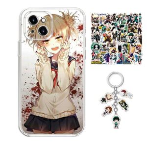 staremeplz samsung galaxy note 10 plus case my hero -academia anime game design [with vision keychain and 50pcs stickers] cartoon transparent soft silicona case for samsung galaxy note 10 plus