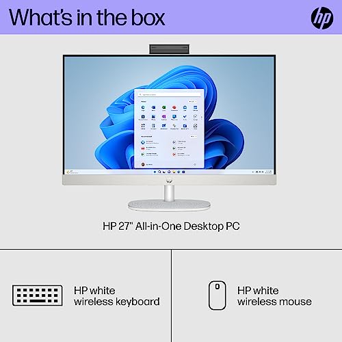 HP 27 inch All-in-One Desktop PC, FHD Display, 13th Gen Intel Core i7-1355U, 16 GB RAM, 512 GB SSD, Intel UHD Graphics, Windows 11 Home, 27-cr0080 (2023)