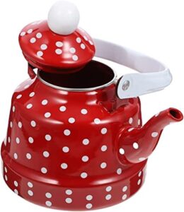 tea kettle ceramic enameled teapot red dot tea kettle stainless steel water boiling pot for kitchen stovetop 1.7l