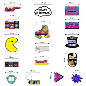 28 Piece 80s Party Hanging Swirls Decorations, Throwback 1980s Themed Party Supplies and Favors