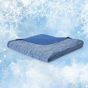 codi cooling blanket for hot sleepers throw xl size, cool summer lightweight bed blankets with double sided cold effect blue 50x70