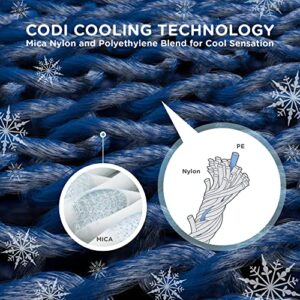 Codi Cooling Blanket for Hot Sleepers Throw XL Size, Cool Summer Lightweight Bed Blankets with Double Sided Cold Effect Blue 50x70