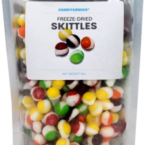 Freeze Dried Candy - 8oz XL pack of CANDYGENIUS cool freeze dry candies puff frozen dehydrated skittles bulk giant snack fruit crunch extra large