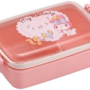 My Melody Bento Lunch Box (15oz) - Cute Lunch Carrier with Secure 2-Point Locking Lid - Authentic Japanese Design - Durable, Microwave and Dishwasher Safe - Music