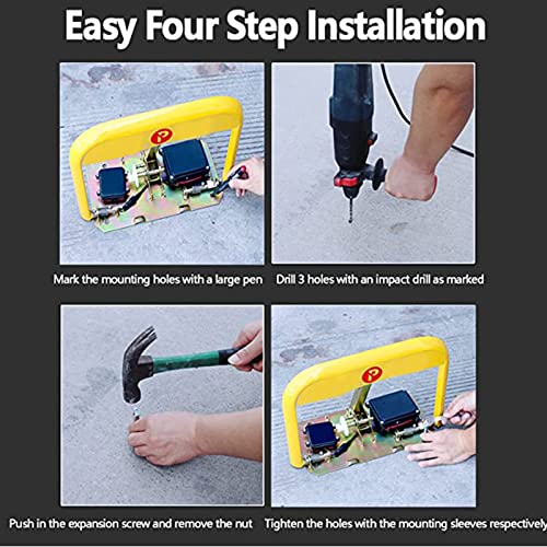 Car Park Driveway Guard Saver w Remote Control, Automatic Parking Barrier Car Parking Lock Parking Space Saver for Car Security, Carport Tool Durable Waterproof,1*Remotecontrol