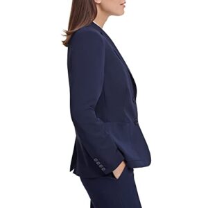 Tommy Hilfiger Women's Work One Button Blazer Jackets, Midnight, 14