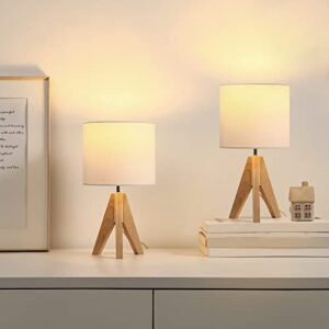 DEWENWILS Small Table Lamp & 8 Pack Warm LED Light Bulb