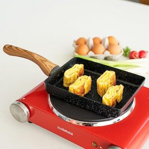 Oleex Tamagoyaki Pan Set – Japanese Omelette Pan with Kitchen Cooking Tools Like Musubi Mold, Spatula & Other Omelet Accessories – Multifunctional PFOA-Free Nonstick Square Frying Pan – 5 x 7 Inches