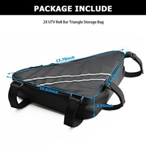 MARCHFA UTV Roll Bar Triangle Storage Bag Compatible for Most UTV Road and Mountain Bikes Accessories Waterproof Bike Bag Organizer UTV Storage (2)