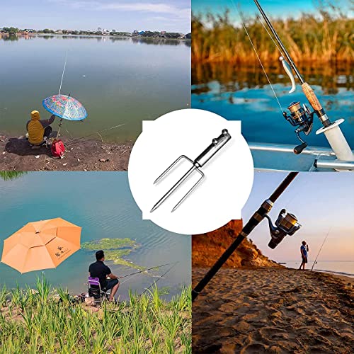 weallbuy Beach Umbrella Sand Anchor with 3 Nails, Heavy Duty Metal Sun Umbrella Holder, Outdoor Umbrella Stand Steel Anchor for Beach Grass Sand