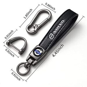 Car Keychain for Volvo XC40 XC60 XC90 V90 V60 S90 S60 2016-2020 2021 2022,Car Key Fob Keychains Replacement for Volvo,Key Chain Keyring for Men Women,Car Accessories Family Present(BLACK-V)