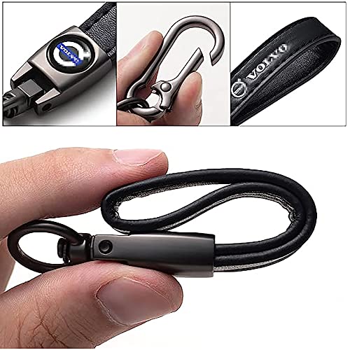 Car Keychain for Volvo XC40 XC60 XC90 V90 V60 S90 S60 2016-2020 2021 2022,Car Key Fob Keychains Replacement for Volvo,Key Chain Keyring for Men Women,Car Accessories Family Present(BLACK-V)