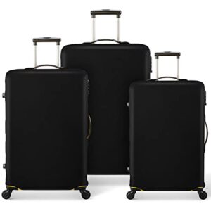 feybaul travel luggage cover suitcase protector washable protector covers dust and stratch resistance, black, s/m/l