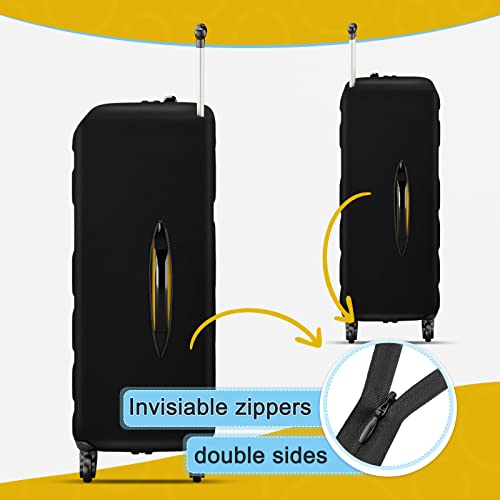 Feybaul Travel Luggage Cover Suitcase Protector Washable Protector Covers Dust and Stratch Resistance, Black, S/M/L