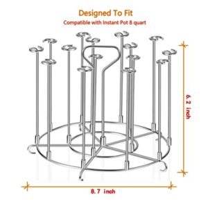 LBH Skewer Stand,Stainless Steel,compatible with Instand pot 8 Quart Air Fryer and Ninja Foodi 8 Quart Accessories for Kabobs (6.2X8.7)