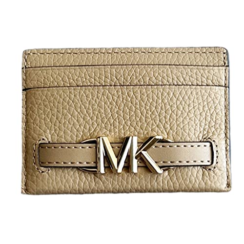 Michael Kors Reed Large Card Holder Wallet MK Signature Logo Leather (Camel)