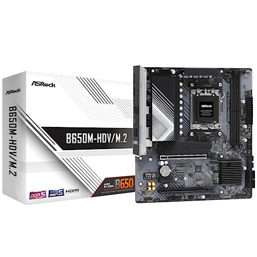 ASRock B650M-HDV/M.2 Supports AMD Socket AM5 Ryzen 7000 Series Processors