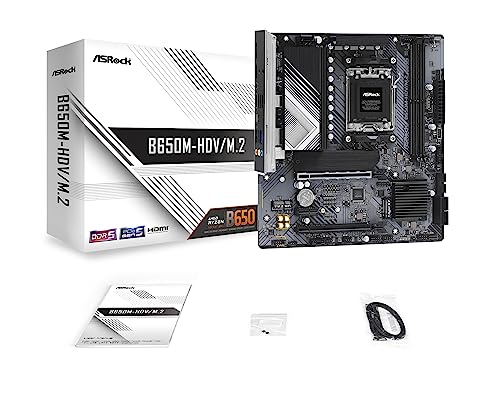 ASRock B650M-HDV/M.2 Supports AMD Socket AM5 Ryzen 7000 Series Processors