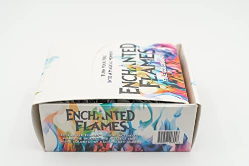 Enchanted Flames Pack of 50 Fire Changing Color Packets for Campfires, Fire Pits, and Outdoor Wood Fireplaces, Longer Lasting Burn Time, Safe and Non-Toxic