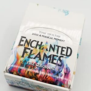 Enchanted Flames Pack of 50 Fire Changing Color Packets for Campfires, Fire Pits, and Outdoor Wood Fireplaces, Longer Lasting Burn Time, Safe and Non-Toxic