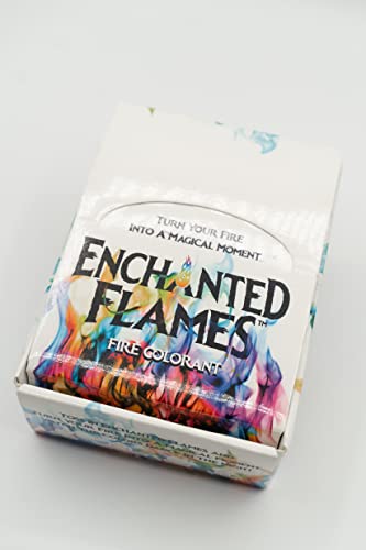 Enchanted Flames Pack of 50 Fire Changing Color Packets for Campfires, Fire Pits, and Outdoor Wood Fireplaces, Longer Lasting Burn Time, Safe and Non-Toxic