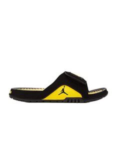 nike jordan hydro iv retro men's slides (black/tour yellow, 12)