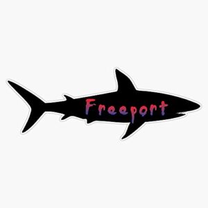 freeport bahamas shark vinyl decal bumper sticker 5"