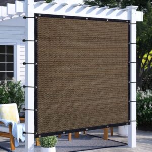 Amagenix Sun Shade Cloth Privacy Screen with Grommets 90% Sunblock Shade, Pergola Replacement Shade Cover Canopy for Outdoor Patio Garden, 10' x 14', Mocha