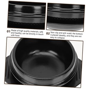 Angoily 1pc Korean Miso Soup Pot Stainless Steel Sauce Pan with Lid Stoneware Clay Portable Stove Burner Korean Dolsot Bowl Stoneware Bowl Korean Bowl Kitchen Cookwares Ceramic Kitchenware