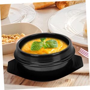 Angoily 1pc Korean Miso Soup Pot Stainless Steel Sauce Pan with Lid Stoneware Clay Portable Stove Burner Korean Dolsot Bowl Stoneware Bowl Korean Bowl Kitchen Cookwares Ceramic Kitchenware