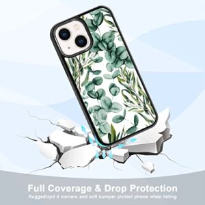 Odhtst Summer Eucalyptus Case for iPhone 13 Mini Case 5.4 Inch, Silicone Ultra Shockproof Funny Protection Cute Plant Phone Case for Girls Women Baby Cover, Green