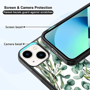 Odhtst Summer Eucalyptus Case for iPhone 13 Mini Case 5.4 Inch, Silicone Ultra Shockproof Funny Protection Cute Plant Phone Case for Girls Women Baby Cover, Green