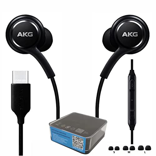 2023 Earbuds Stereo Headphones for Samsung Galaxy S22 S21 Ultra 5G, Galaxy S20 FE, Galaxy S10, S9 Plus, S10e, Note 10 - Designed by AKG - with Microphone and Volume Remote Type-C Connector