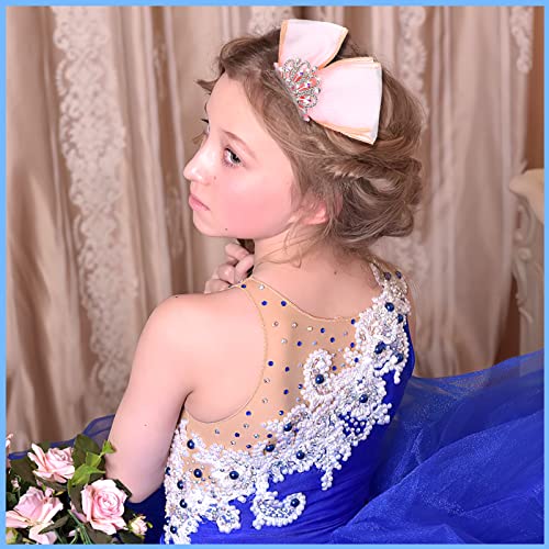 WLLHYF Diamond Crown Hair Pin Bow Hair Clips Gradient Metal Side Hair Barrette Princess Headband Mini Birthday Crown Hair Styling Headdress Accessories for Girls Kids