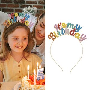 happy birthday tiara for women it's my birthday headband for girls birthday party headpiece hair accessories for daughter sister best friends birthday gifts